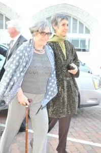 Renata Zajdman, left, and daughter Sharon make their way into Liberty Theatre on the red carpet for the world premiere of the Hallmark Hall of Fame film, 