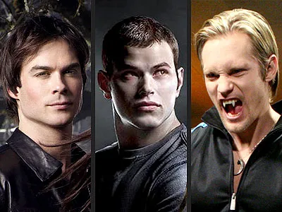 vampires-400 From left: The Vampire Diaries' Ian Somerhalder; Twilight's Kellan Lutz and True Blood's Alexander Skarsgard