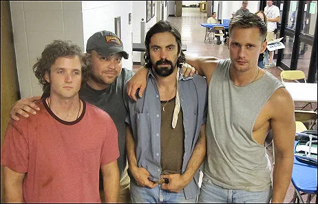 biggo Straw Dogs local bad guys (l. to r.) Billy Lush, Drew Powell, Rhys Coiro and Alexander Skarsgard