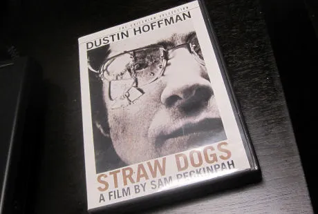 dogdvd Copy of original Criterion DVD of Sam Peckinpah's Straw Dogs, sitting in office of director-writer Rod Lurie