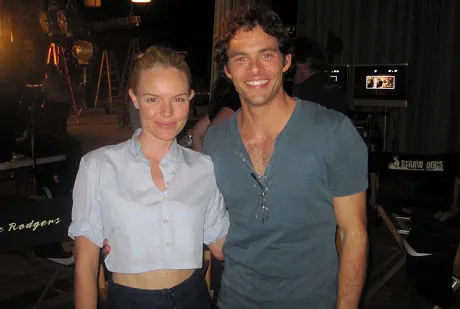katejames Kate Bosworth and James Marsden on the sound stage.