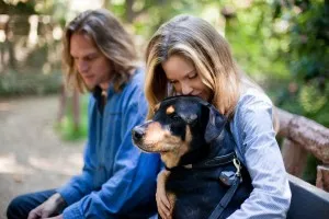 Kristin Bauer van Straten True Blood Pam with husband Aubry van Straten and dogs