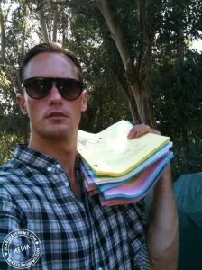 Alexander Skarsgard Holding Scripts for Auctions Alexander Skarsgard Holding Scripts for Auctions