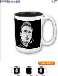 Kristin Bauer's drawing of Alex on a Black Mug