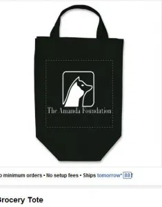 Black Tote with The Amanda Foundation Logo