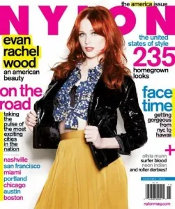 True Blood's Evan Rachel Wood on the November 2010 cover of Nylon magazine. 