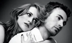 Evan Rachel Wood,True Blood's Queen Sophie-Anne, w/ actor Chris Evans in a Gucci fragrance advert