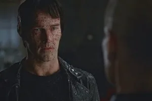 Stephen Moyer as Bill Compton, all covered in Queen