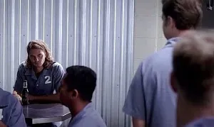 James (Luke Grimes) tells Steve Newlin (Michael McMillian) not to drink the blood in HBO's True Blood Season 6, Episode 8, entitled 'Dead Meat'