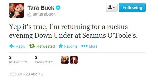 Tara Buck (who stars as Ginger the screamer) shows her enthusiasm for Australia's Club Fangtasia