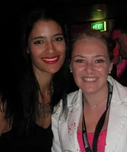 TrueBloodNet writer, Rachel Tsoumbakos, with Jessica Clark (who plays Lilith in HO's True Blood)